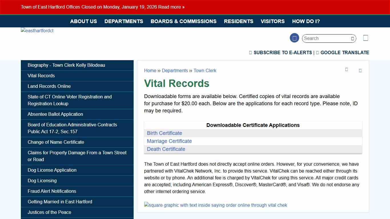 Vital Records | easthartfordct