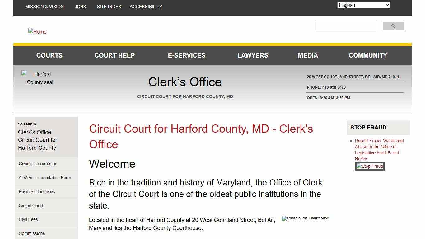 Circuit Court for Harford County, MD - Clerk's Office | Maryland Courts